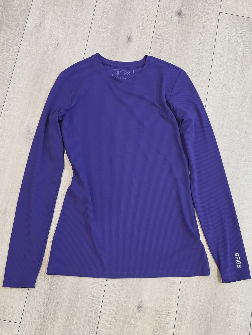 Figs Purple Pulse Ribbed - Longsleeve Underscrub - XS - Purple Pulse